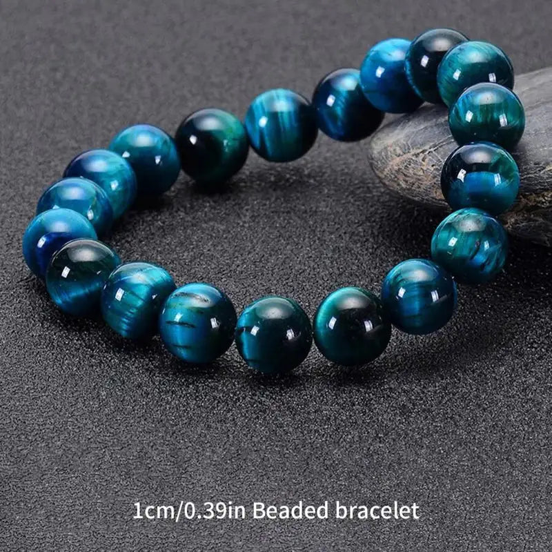 Abyss Blue Tiger Eye bracelet in 10mm beads