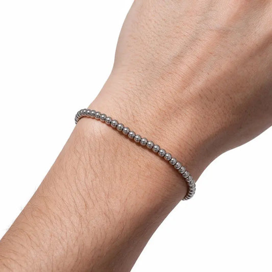 Parity Steel Ball Bead Bracelet worn on wrist