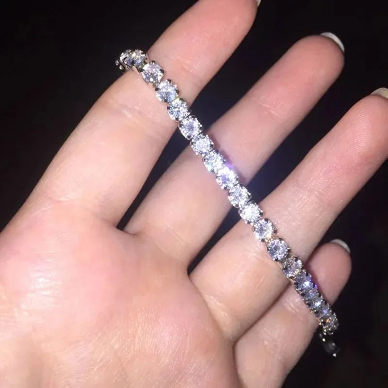Ice Royale Tennis Bracelet showcasing elegant silver links and premium cubic zirconia detailing.