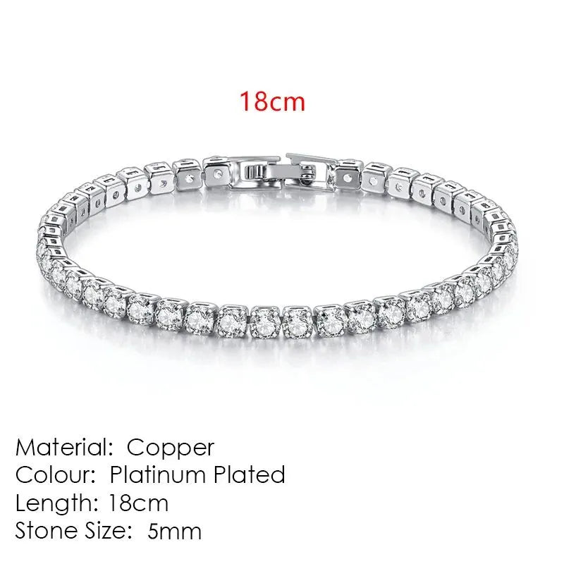 Modern silver tennis bracelet for men available in multiple widths to match every personal style.
