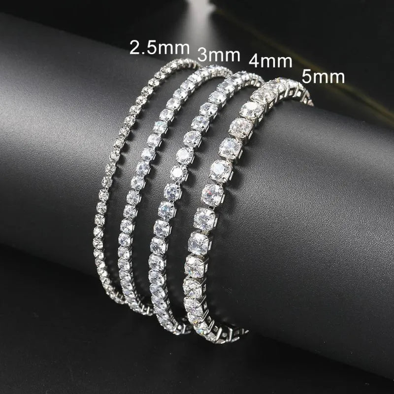 Men's Bracelet Silver – Ice Royale Tennis Bracelet available in 2.5 mm, 3 mm, 4 mm, and 5 mm widths.