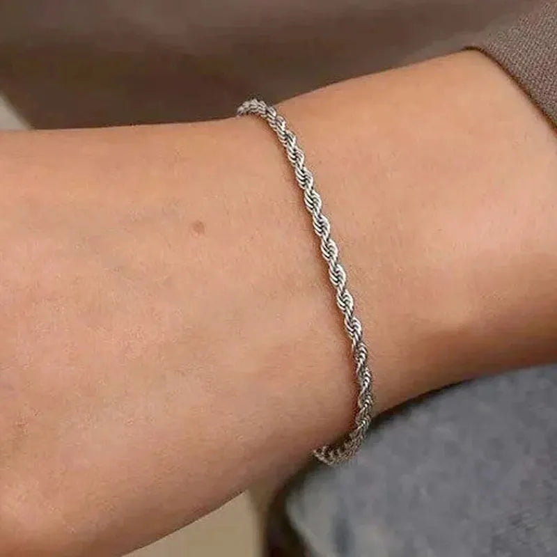 Imperial Rope Chain Bracelet showcasing elegant twisted silver links and premium craftsmanship.