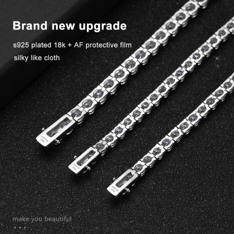 Elegant moissanite tennis bracelet designed for men with waterproof protection and lasting shine.