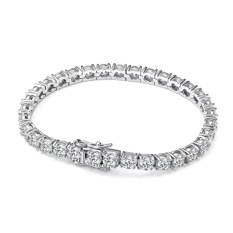 Men's Bracelet Silver – Royal Moissanite Elite Tennis Bracelet in 925 sterling silver with certified VVS1 moissanite.