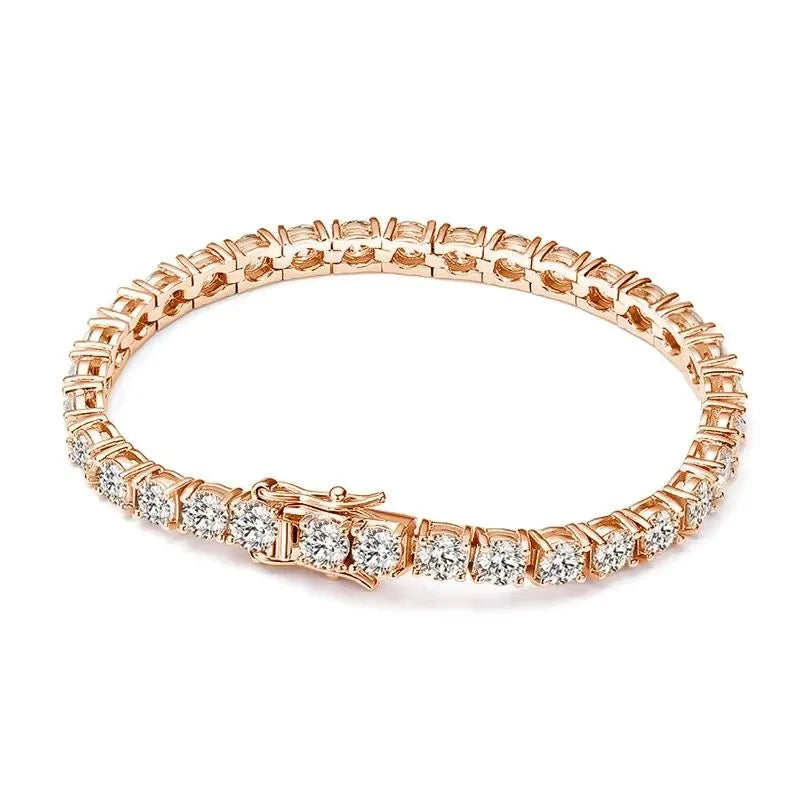 Luxury Men's Bracelet Silver crafted from 925 sterling silver with 18K white gold plating.