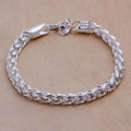 Men's Bracelet Silver – Sovereign Wheat Chain Bracelet crafted from genuine 925 sterling silver with a polished woven design.
