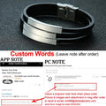 Duet leather bracelet with two blank silver ID plates