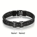 Customised Men's Bracelet – Heritage Family Names Bracelet with two engraved name beads, the 2 Names option.