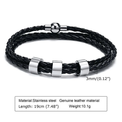 Lineage bracelet clasp and bead width detail on wood surface
