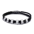 Lineage bracelet with six blank stainless steel beads, ready for engraving