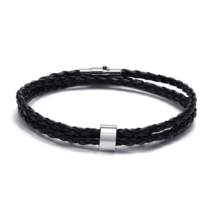 Lineage bracelet with one blank stainless steel bead, alternate angle