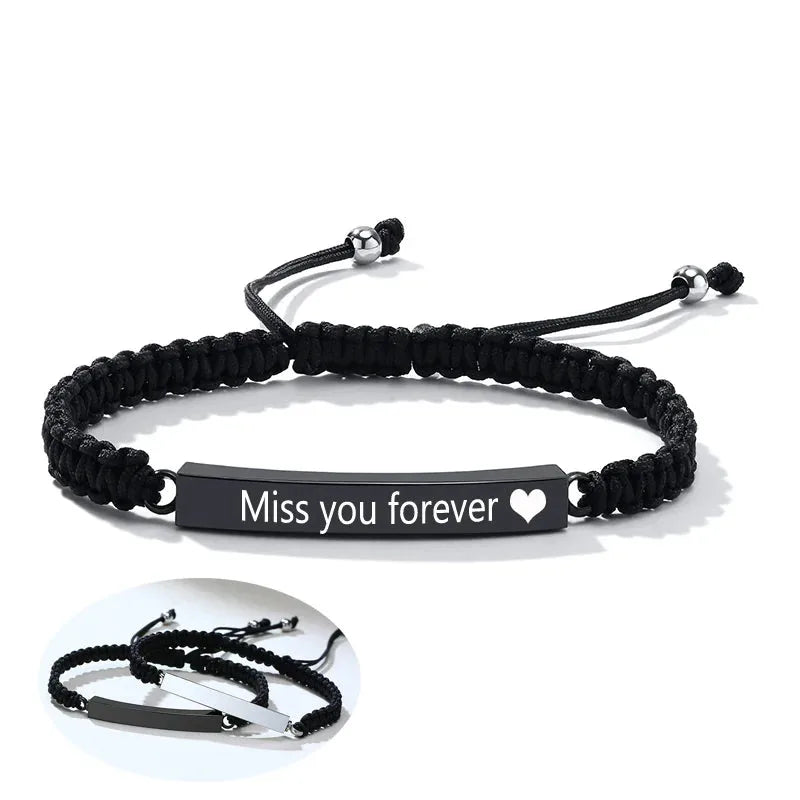 Solace memorial bracelet engraved with 'Miss You Forever'