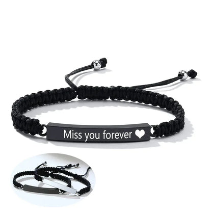 Solace memorial bracelet engraved with 'Miss You Forever'