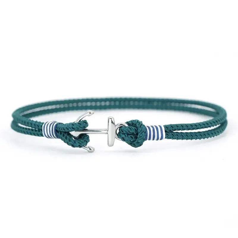Men Bracelet Rope – Bosun Anchor Rope Bracelet in Peacock Blue