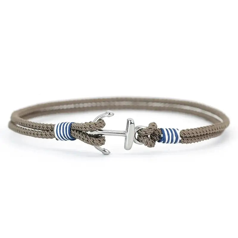 Men Bracelet Rope – Bosun Anchor Rope Bracelet in Light Brown
