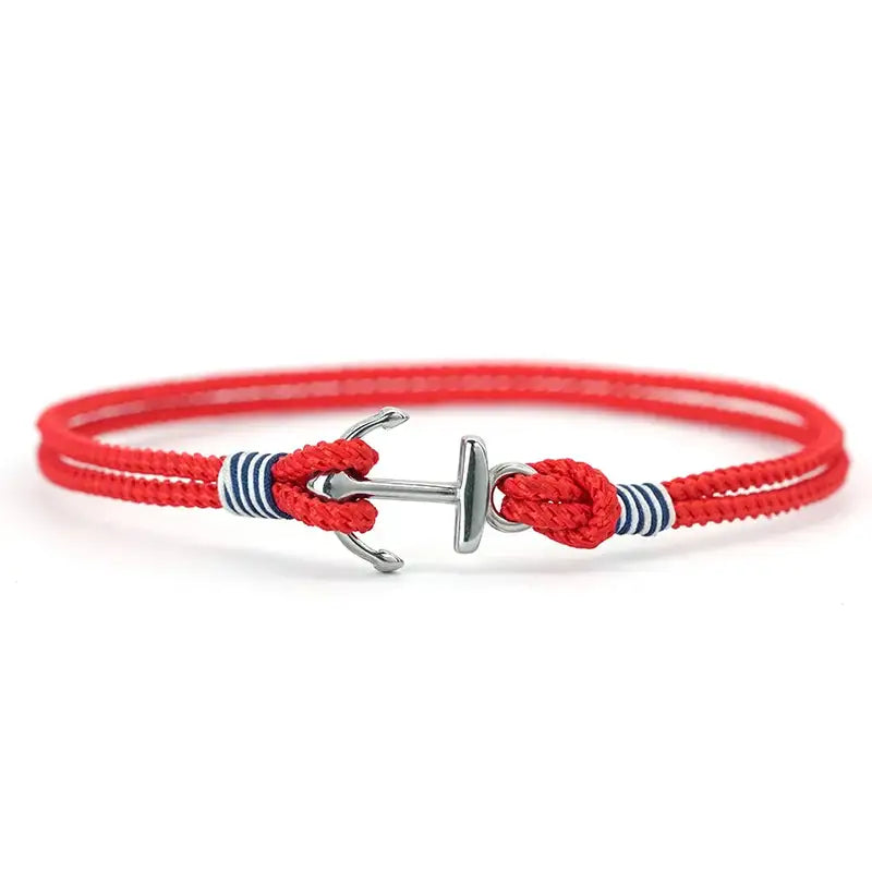 Men Bracelet Rope – Bosun Anchor Rope Bracelet in Red
