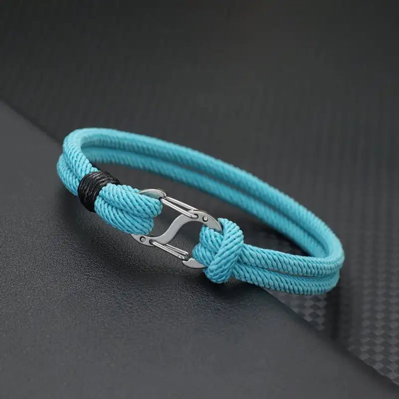 Men Bracelet Rope – Current Milan Cord Bracelet in Light Blue