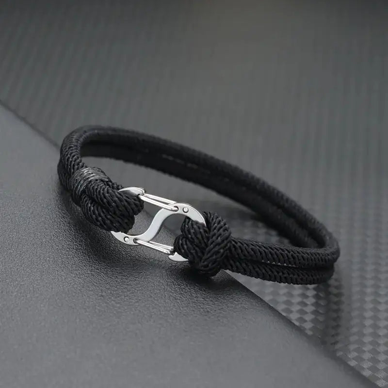 Men Bracelet Rope – Current Milan Cord Bracelet in Black