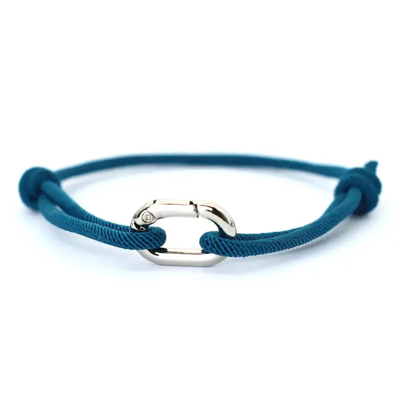 Men Bracelet Rope – Drift Adjustable Cord Bracelet in Peacock Blue