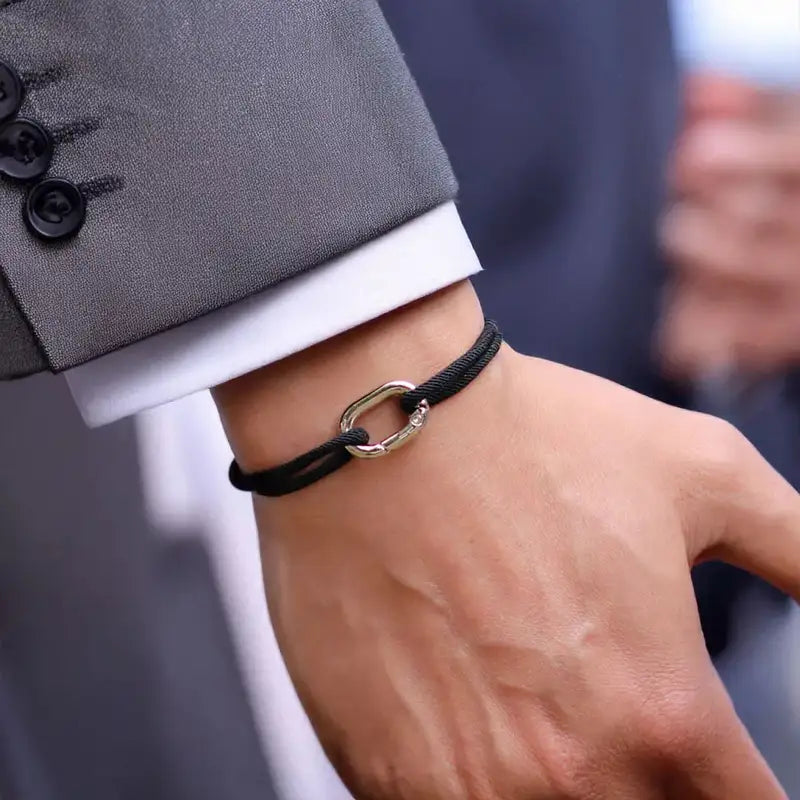 Men Bracelet Rope – Drift Adjustable Cord Bracelet in Black