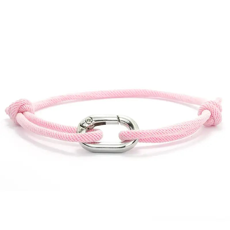Men Bracelet Rope – Drift Adjustable Cord Bracelet in Pink
