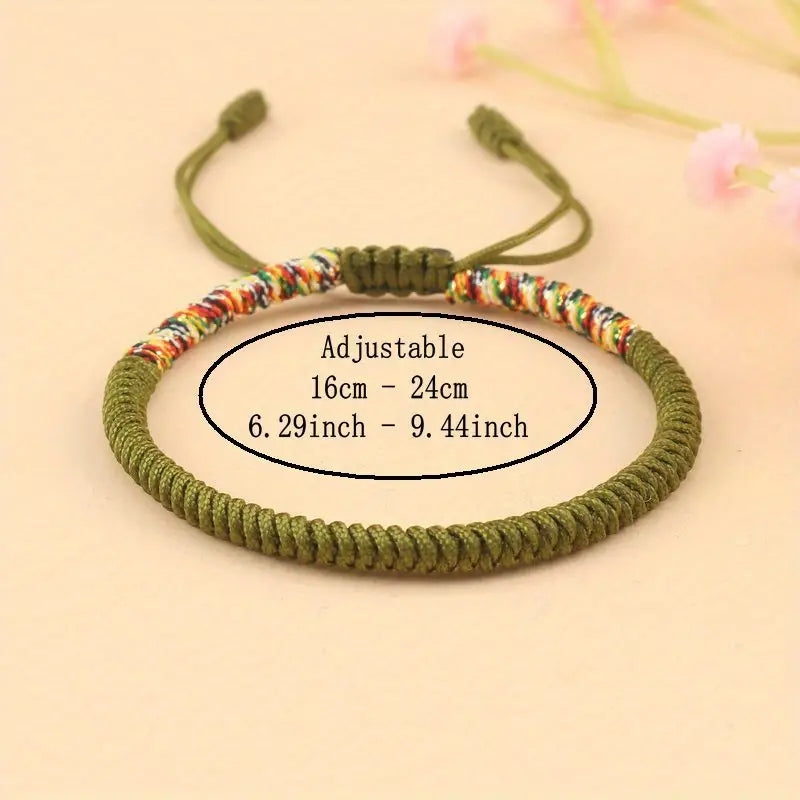 Men Bracelet Rope – Karma Adjustable Knot Bracelet showing the adjustable 16-24cm sliding knot
