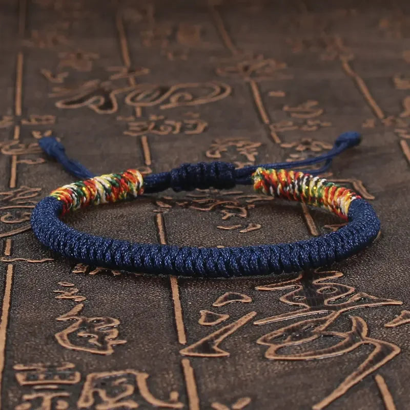 Men Bracelet Rope – Karma Adjustable Knot Bracelet in navy blue