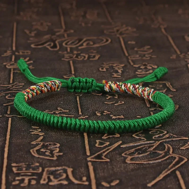 Men Bracelet Rope – Karma Adjustable Knot Bracelet in green