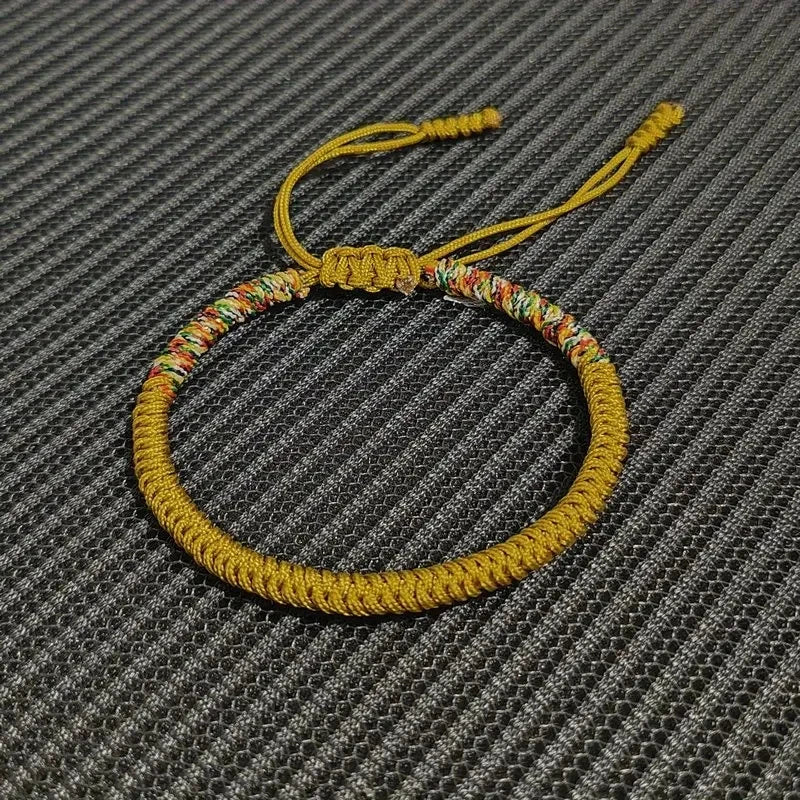 Men Bracelet Rope – Karma Adjustable Knot Bracelet in dark gold