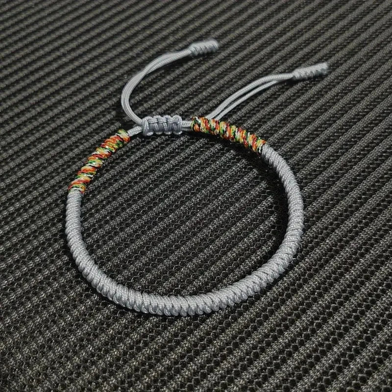 Men Bracelet Rope – Karma Adjustable Knot Bracelet in grey