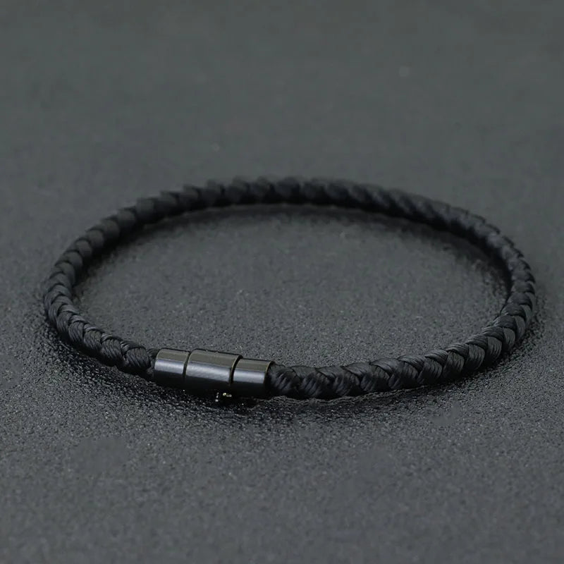 Men Bracelet Rope – Keel Braided Cord Bracelet in black