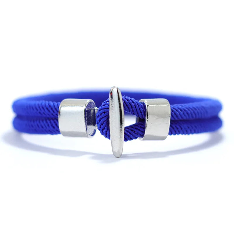 Men Bracelet Rope – Meridian Milan Rope Bracelet in Silver Blue