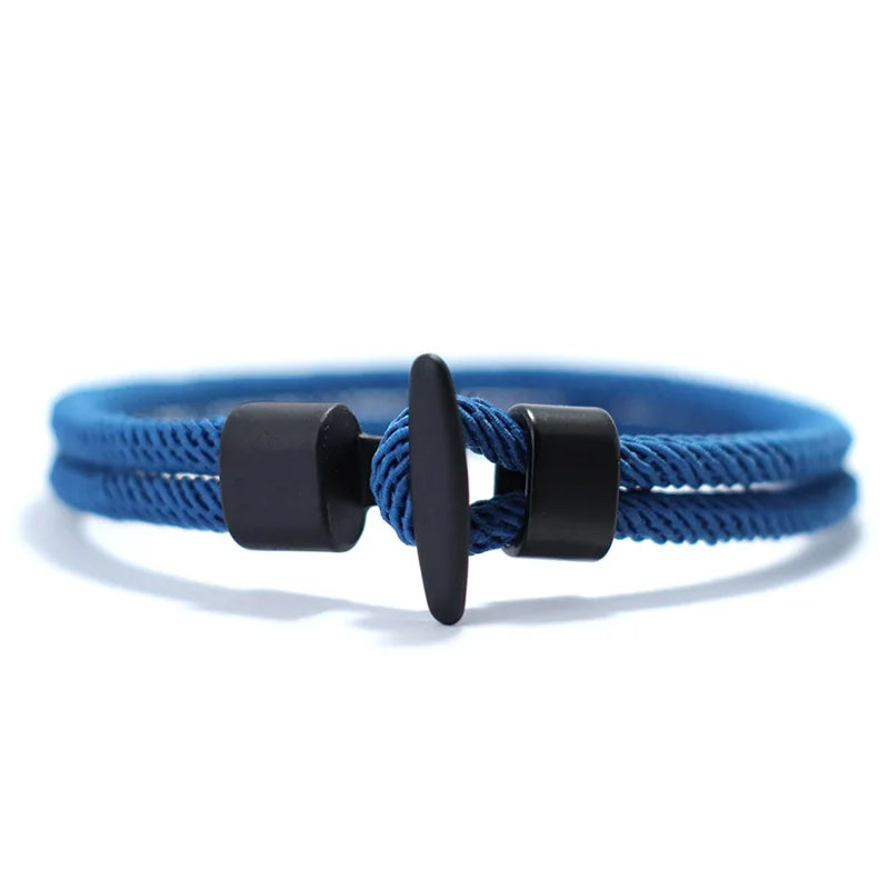 Men Bracelet Rope – Meridian Milan Rope Bracelet in Black Royal Blue