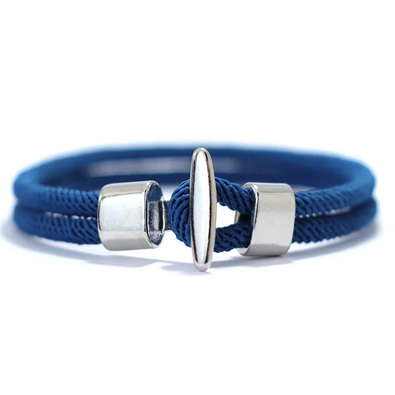 Men Bracelet Rope – Meridian Milan Rope Bracelet in Silver Royal Blue