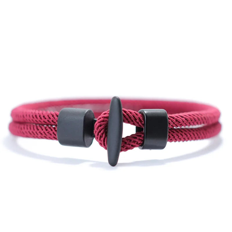Men Bracelet Rope – Meridian Milan Rope Bracelet in Black Wine