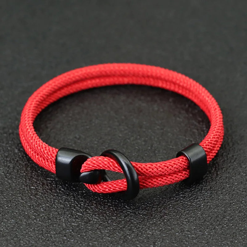 Men Bracelet Rope – Moor Double-Loop Rope Bracelet in red