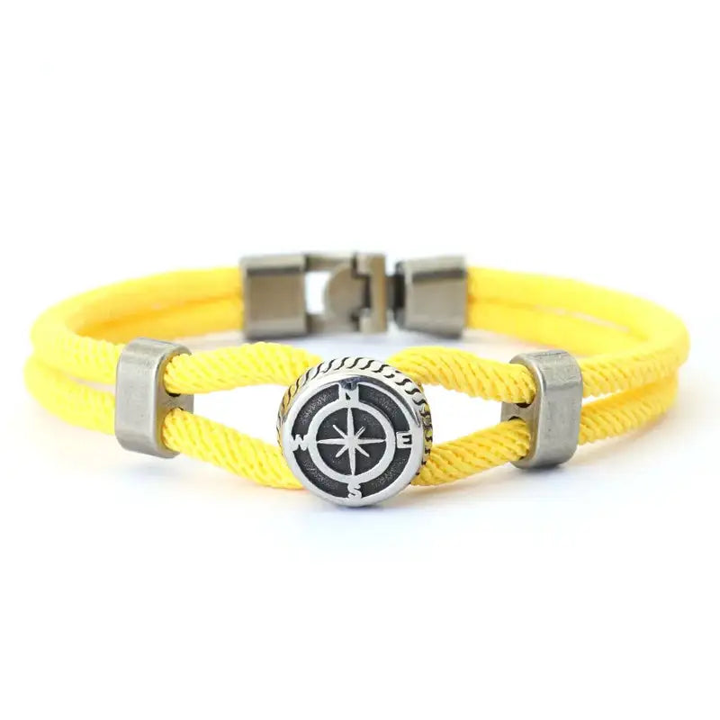 Men Bracelet Rope – Northstar Compass Rope Bracelet in yellow