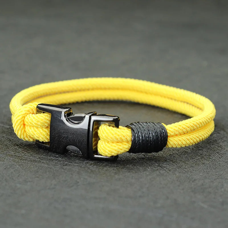 Men Bracelet Rope – Rigger Spring Buckle Rope Bracelet in Yellow