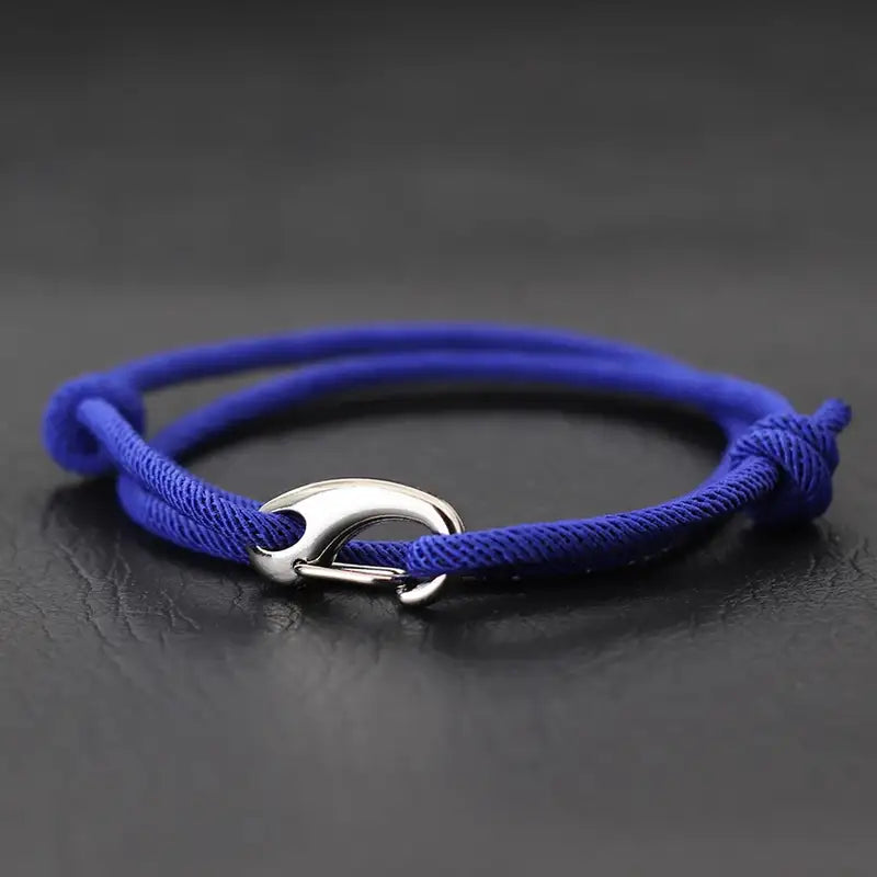 Men Bracelet Rope – Tide Double-Wrap Rope Bracelet in dark blue