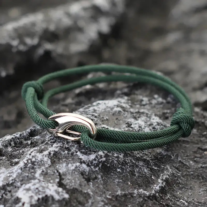 Men Bracelet Rope – Tide Double-Wrap Rope Bracelet in green