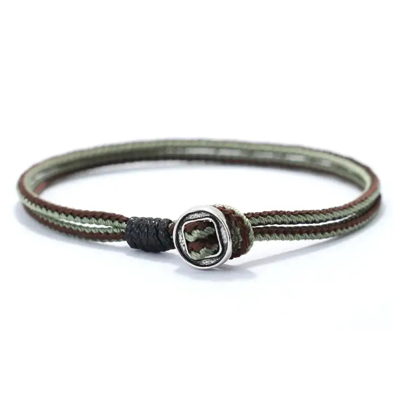 Men Bracelet Rope – Trail Two-Tone Cord Bracelet in Brown