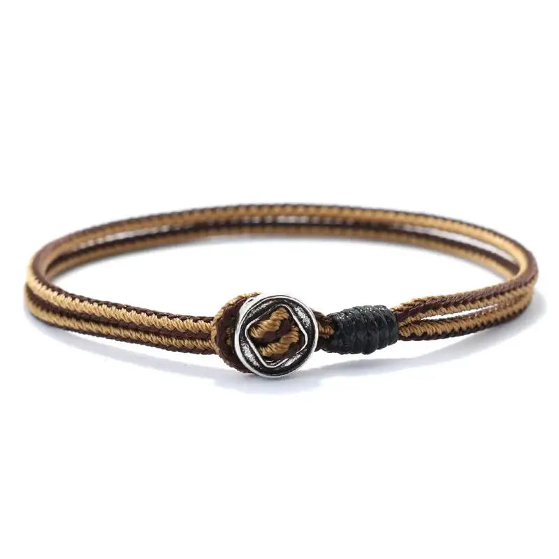 Men Bracelet Rope – Trail Two-Tone Cord Bracelet in Khaki