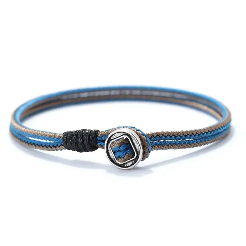 Men Bracelet Rope – Trail Two-Tone Cord Bracelet in Blue