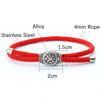 Diagram showing the 4mm rope thickness and alloy Vegvisir bead dimensions