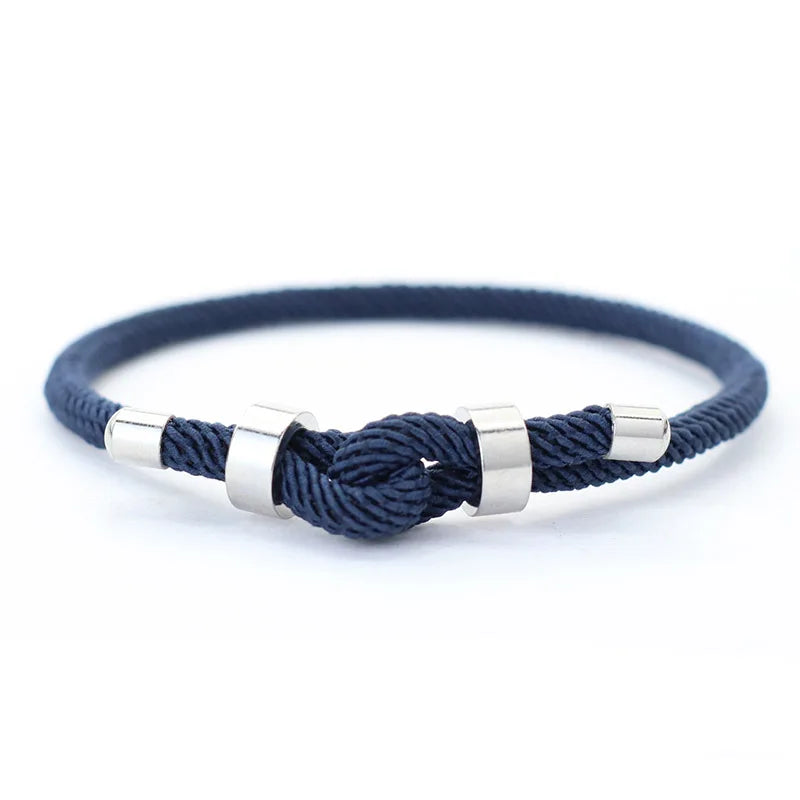 Men Bracelet Rope – Vow Adjustable Cord Bracelet in navy