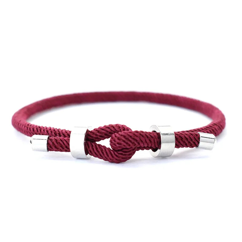 Men Bracelet Rope – Vow Adjustable Cord Bracelet in wine