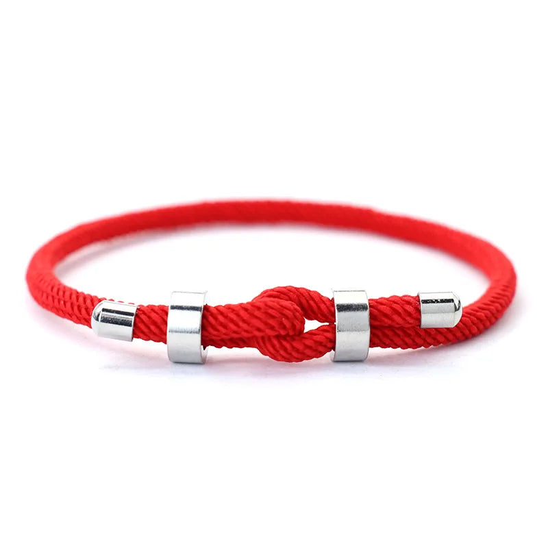 Men Bracelet Rope – Vow Adjustable Cord Bracelet in red
