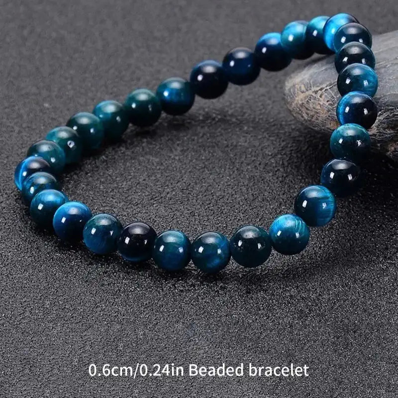 Abyss Blue Tiger Eye bracelet in 6mm beads