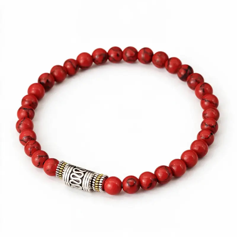 Ananda Tibetan Bead Bracelet, white background