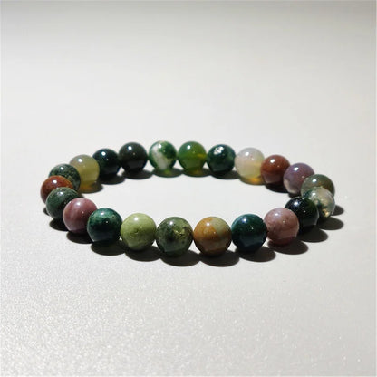 Indian agate bead bracelet, clean studio shot
